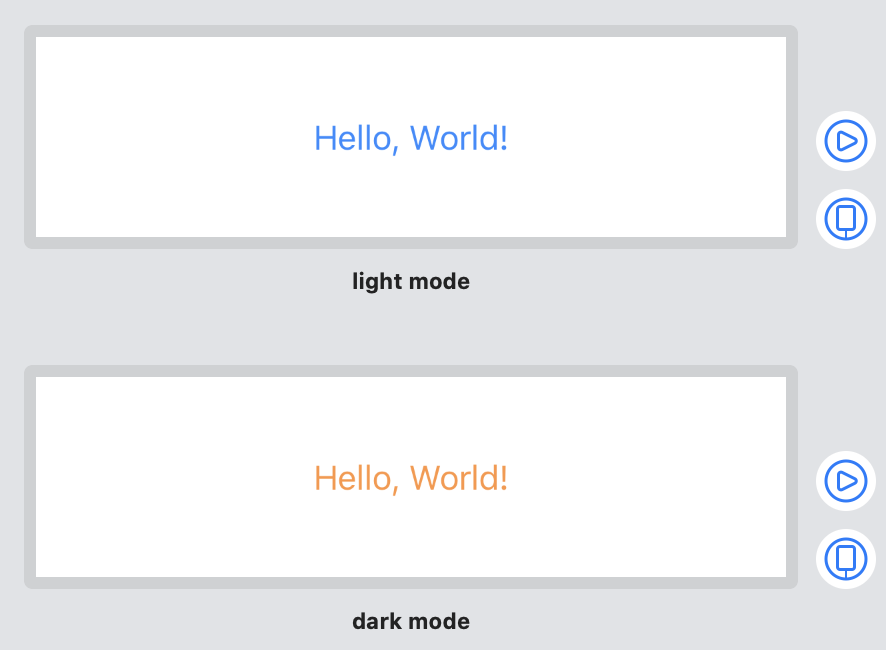 colorSchemeを使う事でlight mode/dark modeを比較出来るようにする